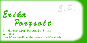 erika porzsolt business card